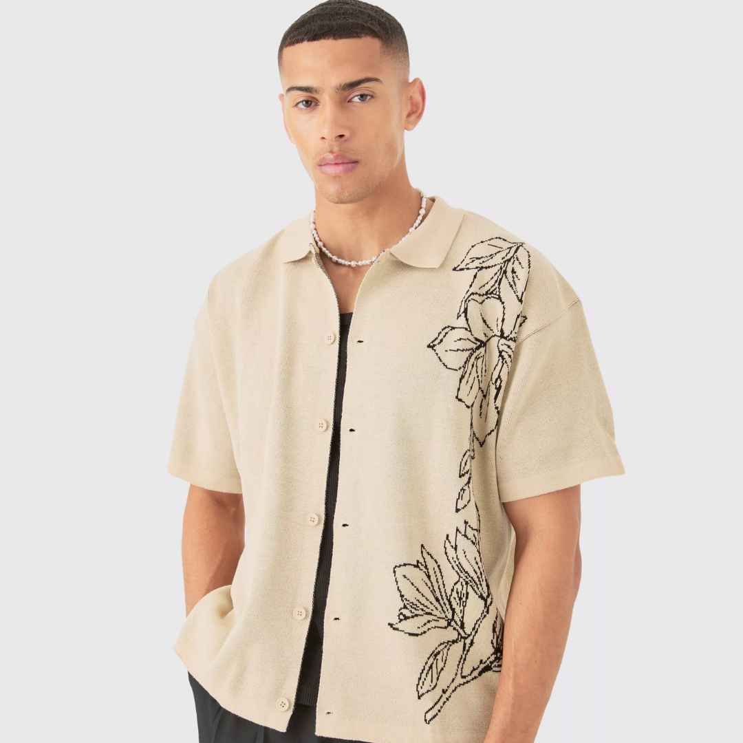 Boxy Jacquard Knit Floral