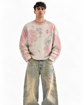 Pink Leopard Faded Waffle Tee