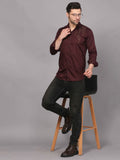 Wine Embroidered Shirt – Geometric Elegance 6