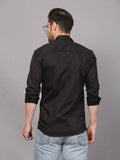 Black Embroidery Shirt – Deer Motif Design 5