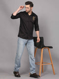 Black Embroidery Shirt – Deer Motif Design 7