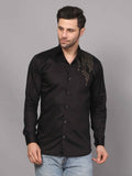 Black Shirt – Circuit Motif Embroidery 2