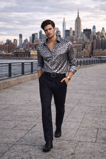 Grey Leopard Print Shirt