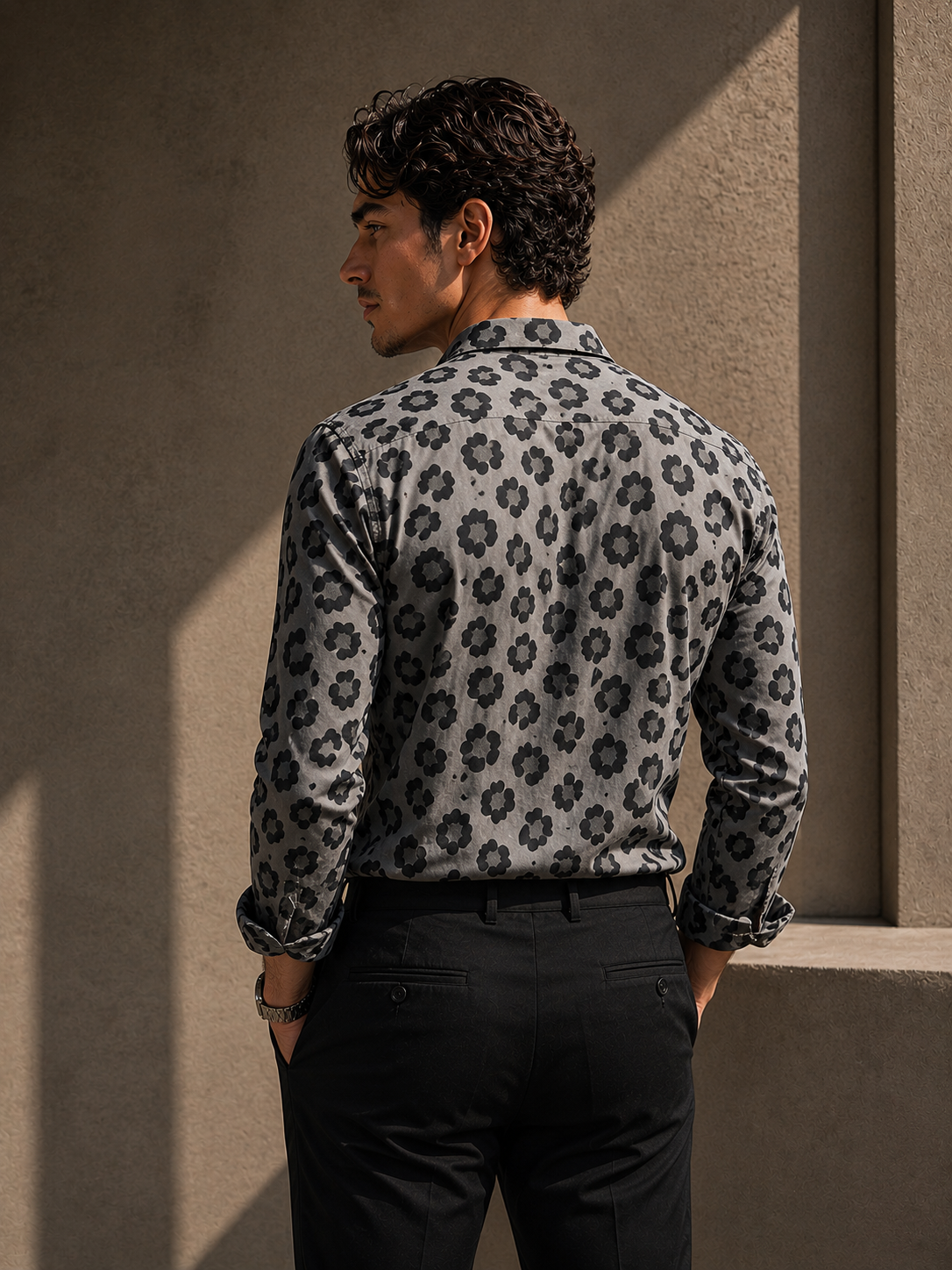 Grey Leopard Print Shirt
