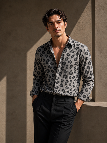 Grey Leopard Print Shirt